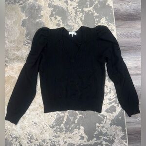 Frame Denim Black V-Neck Sweater